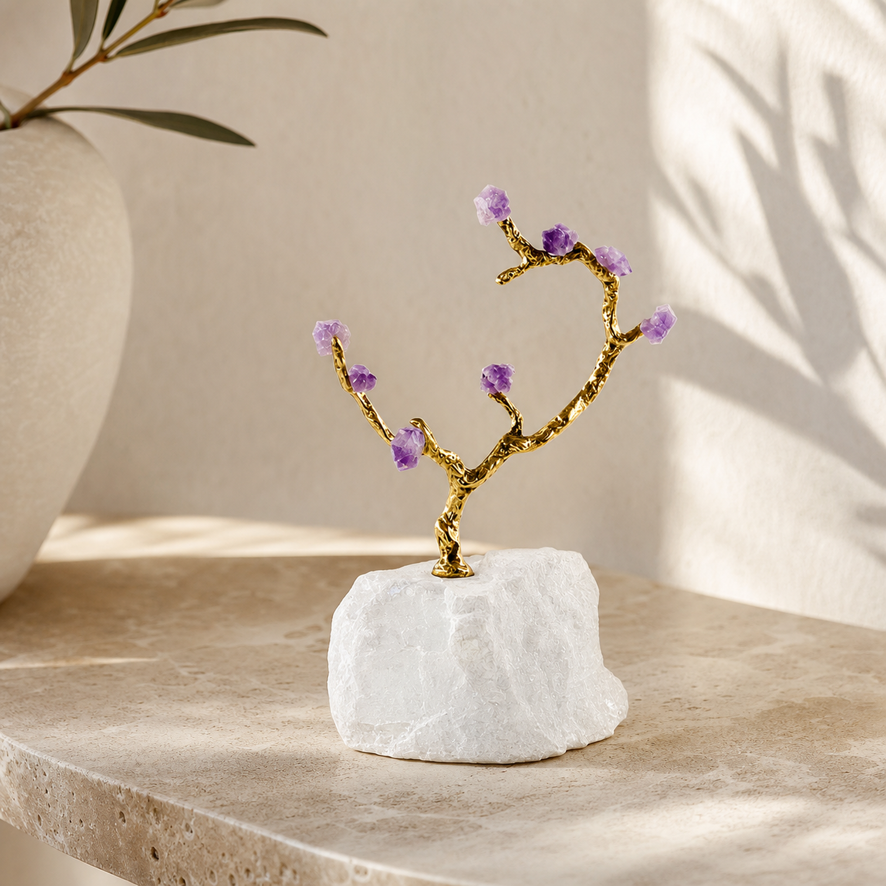 Amethyst Copper Tree Ornament