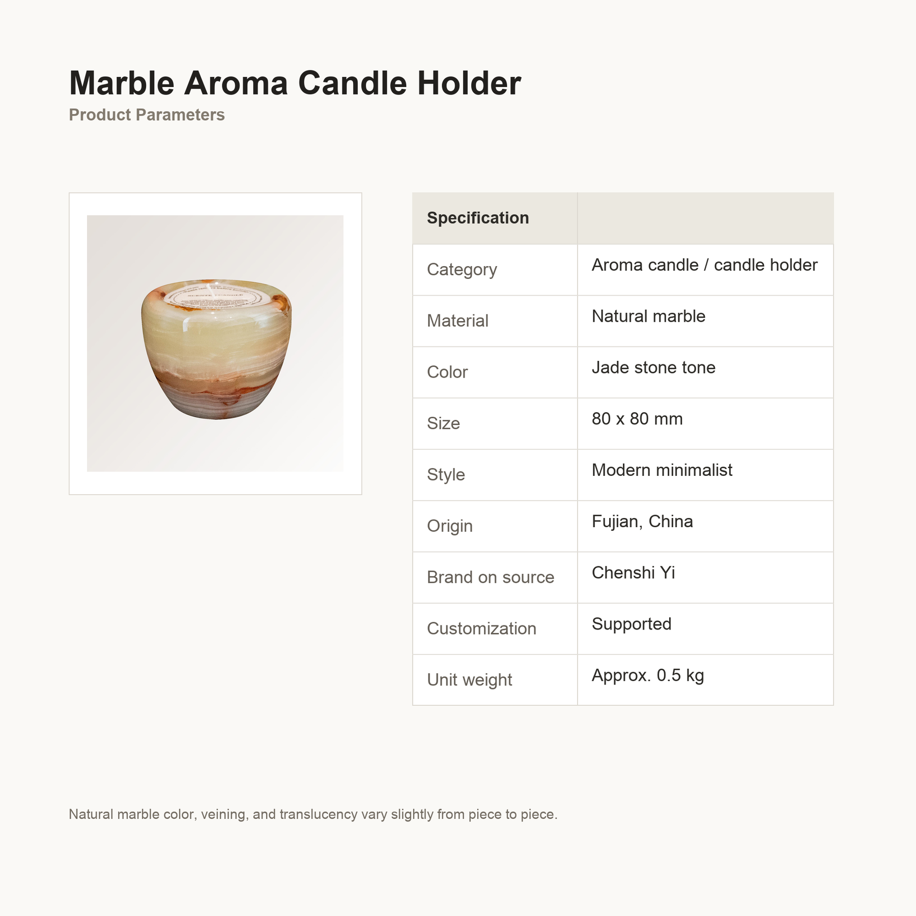 Marble Aroma Candle Holder