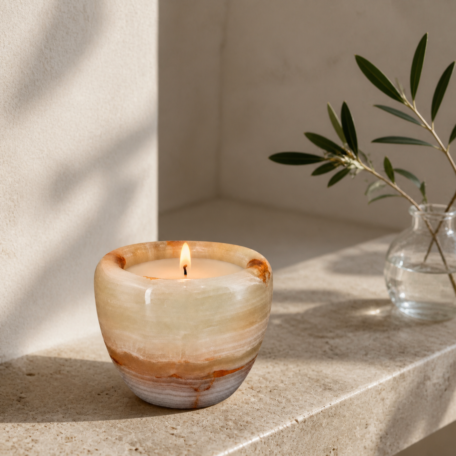 Marble Aroma Candle Holder