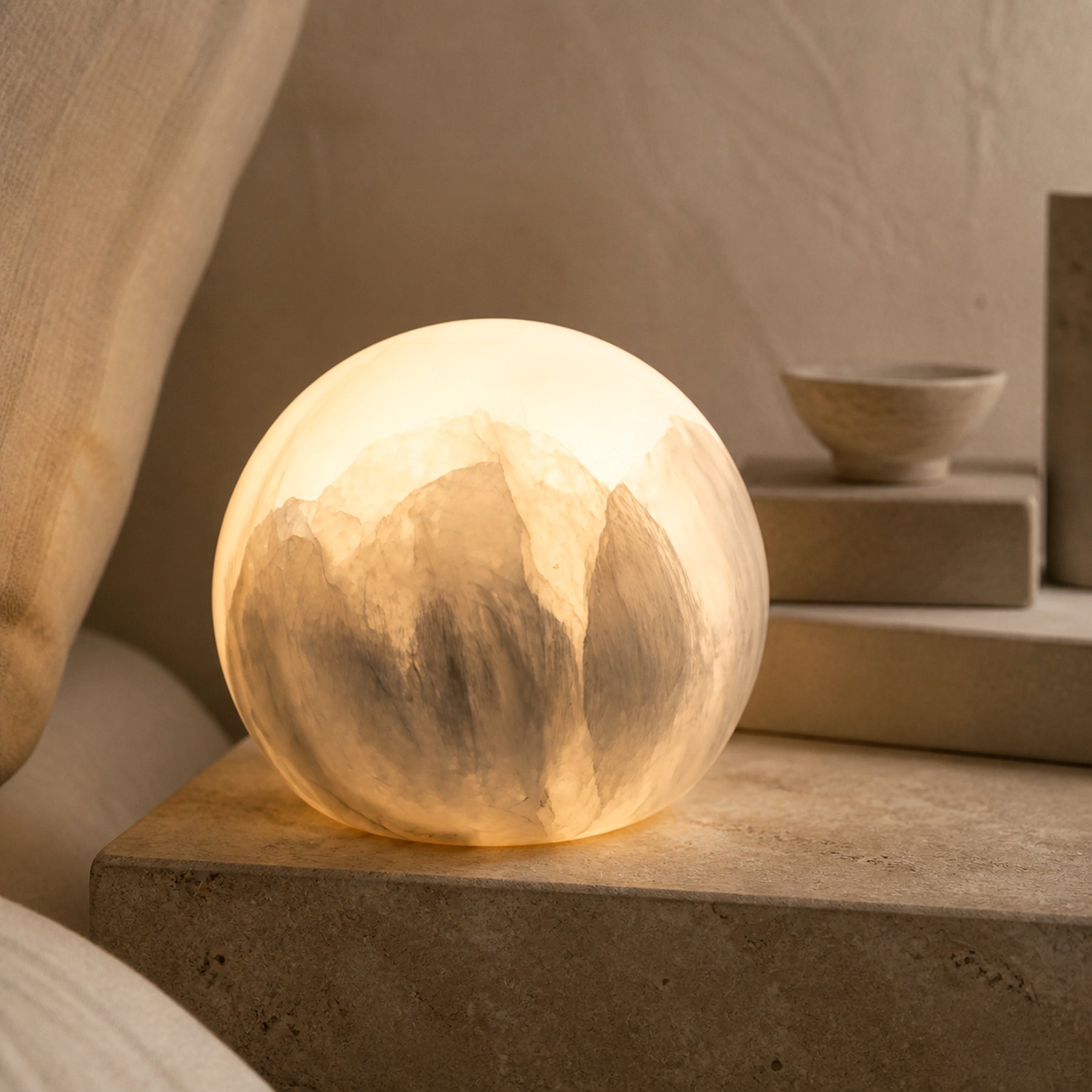 Selenite Moon Night Light