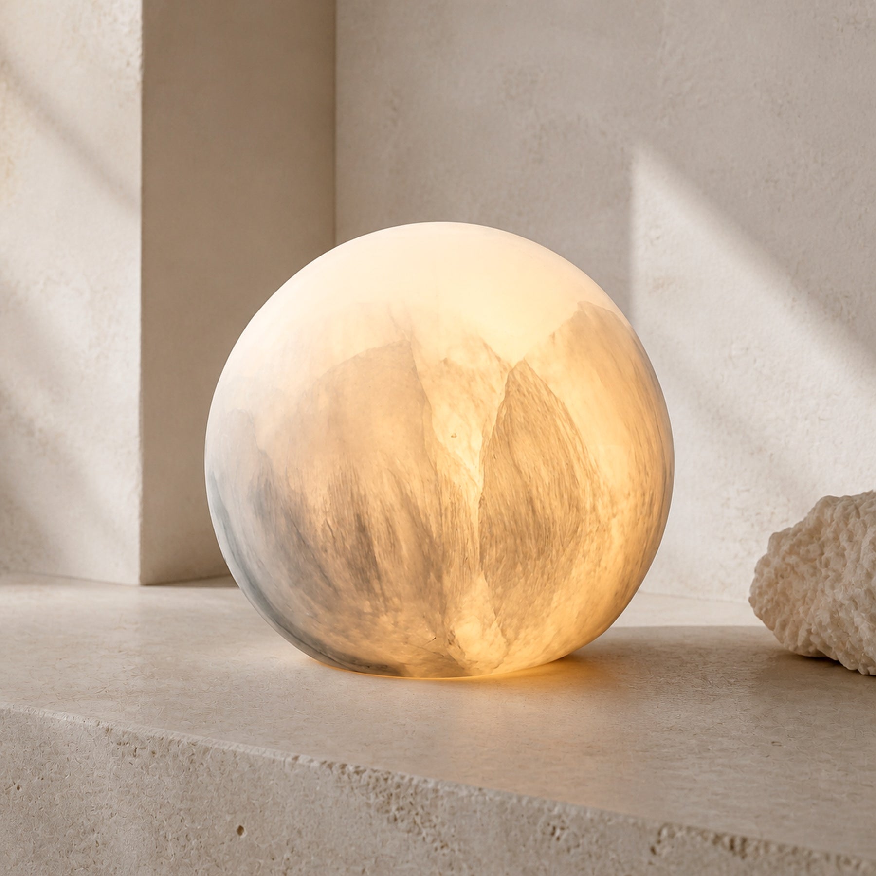 Selenite Moon Night Light