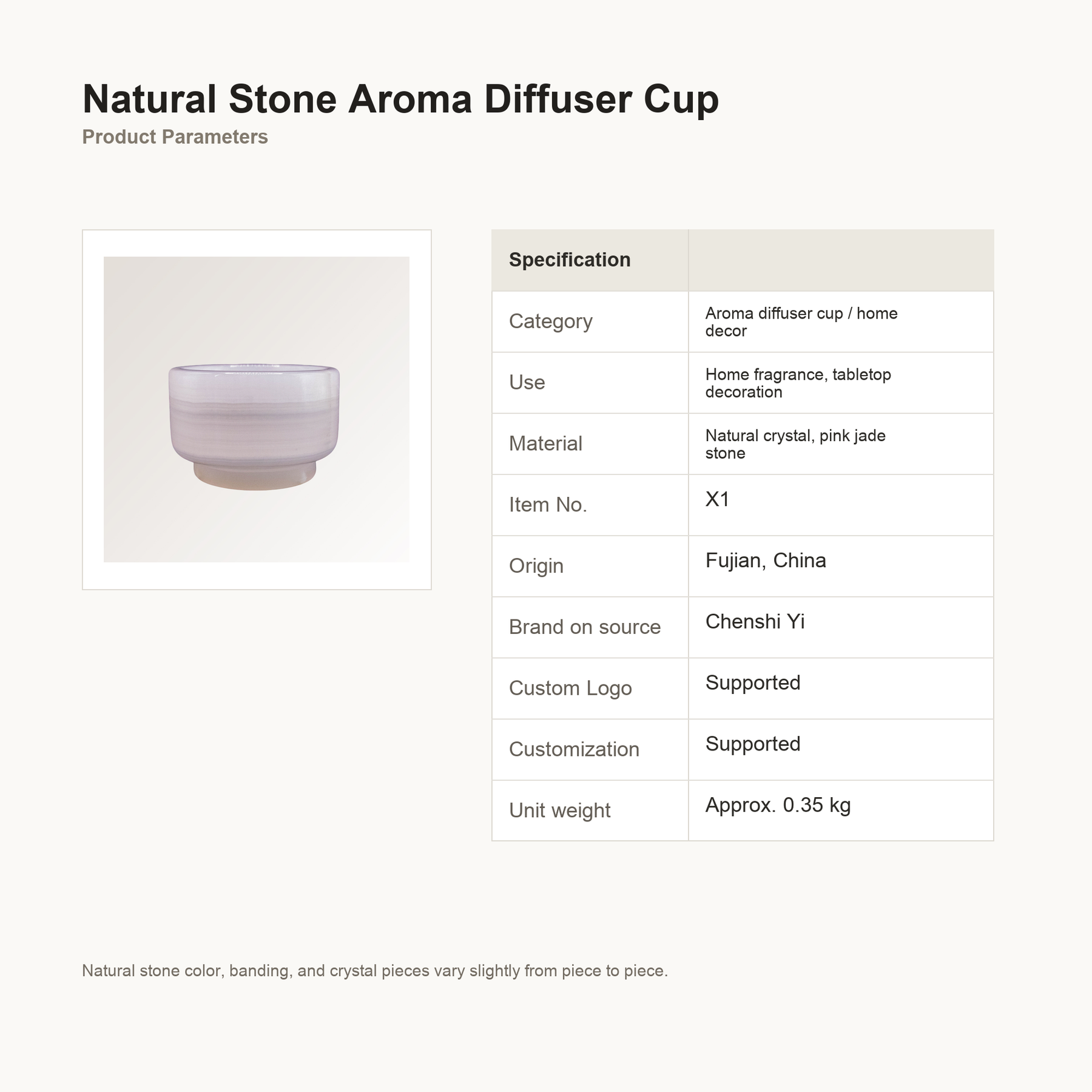 Pink Jade Aroma Diffuser Cup