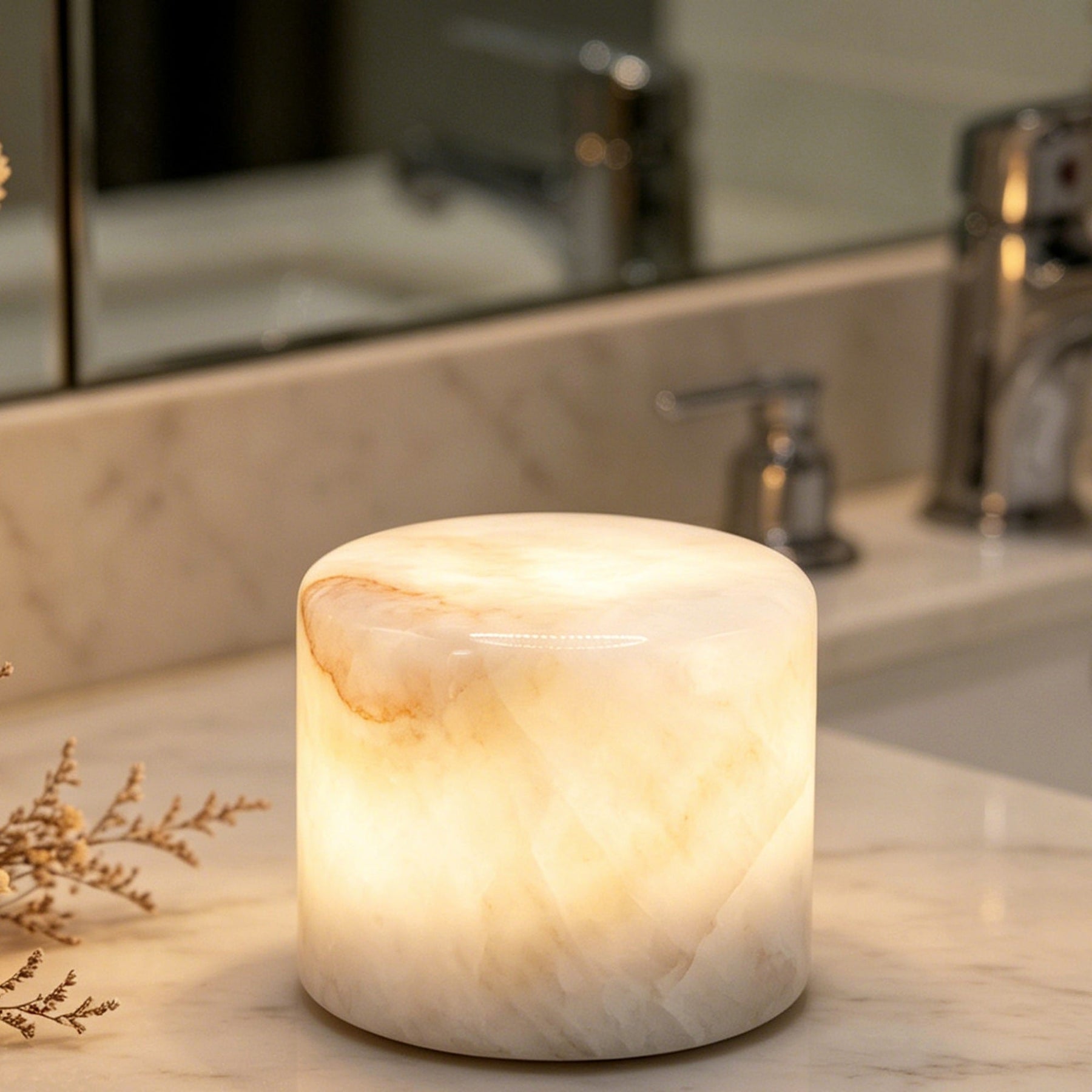 Pink Vein Marble Touch Lamp