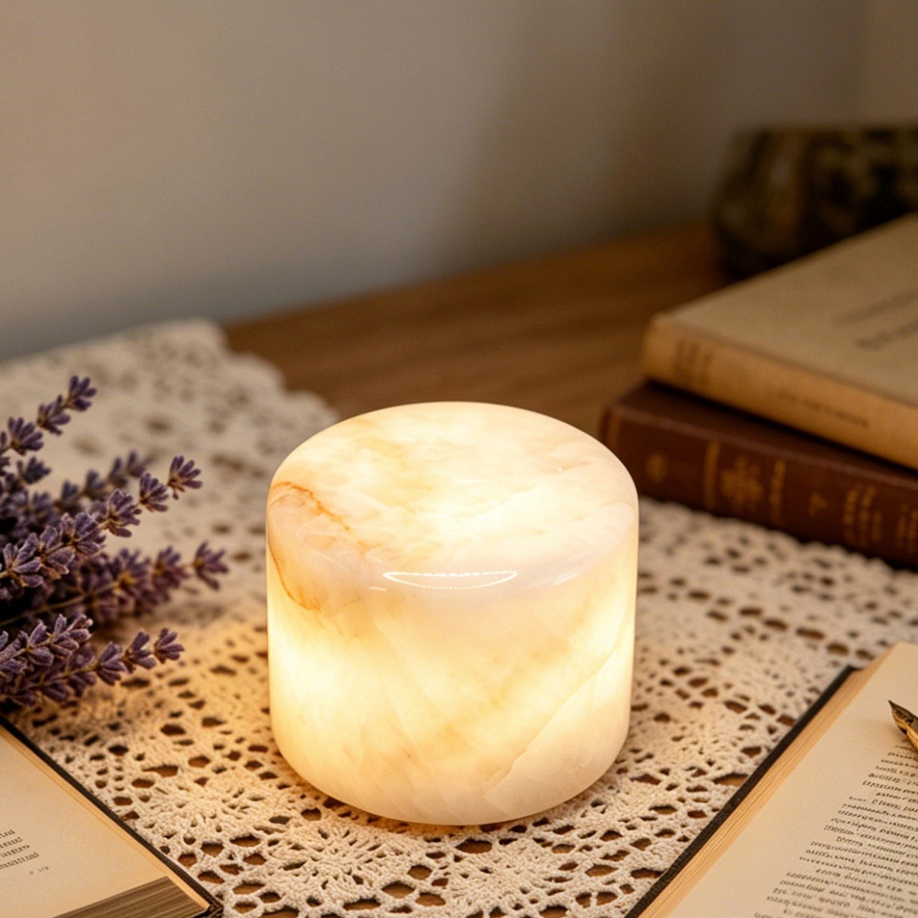 Pink Vein Marble Touch Lamp