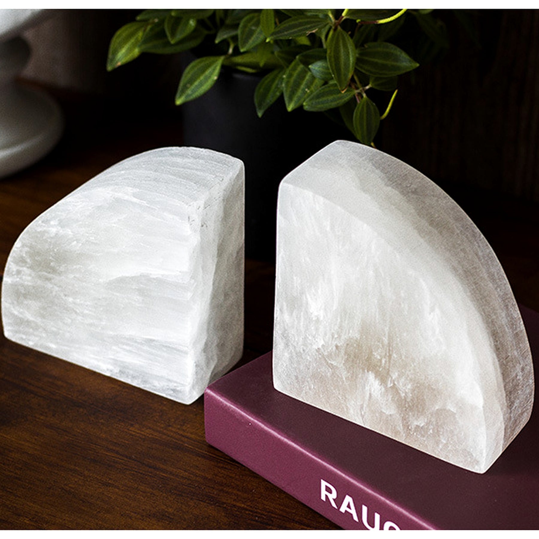 Selenite Arc Mineral Bookend