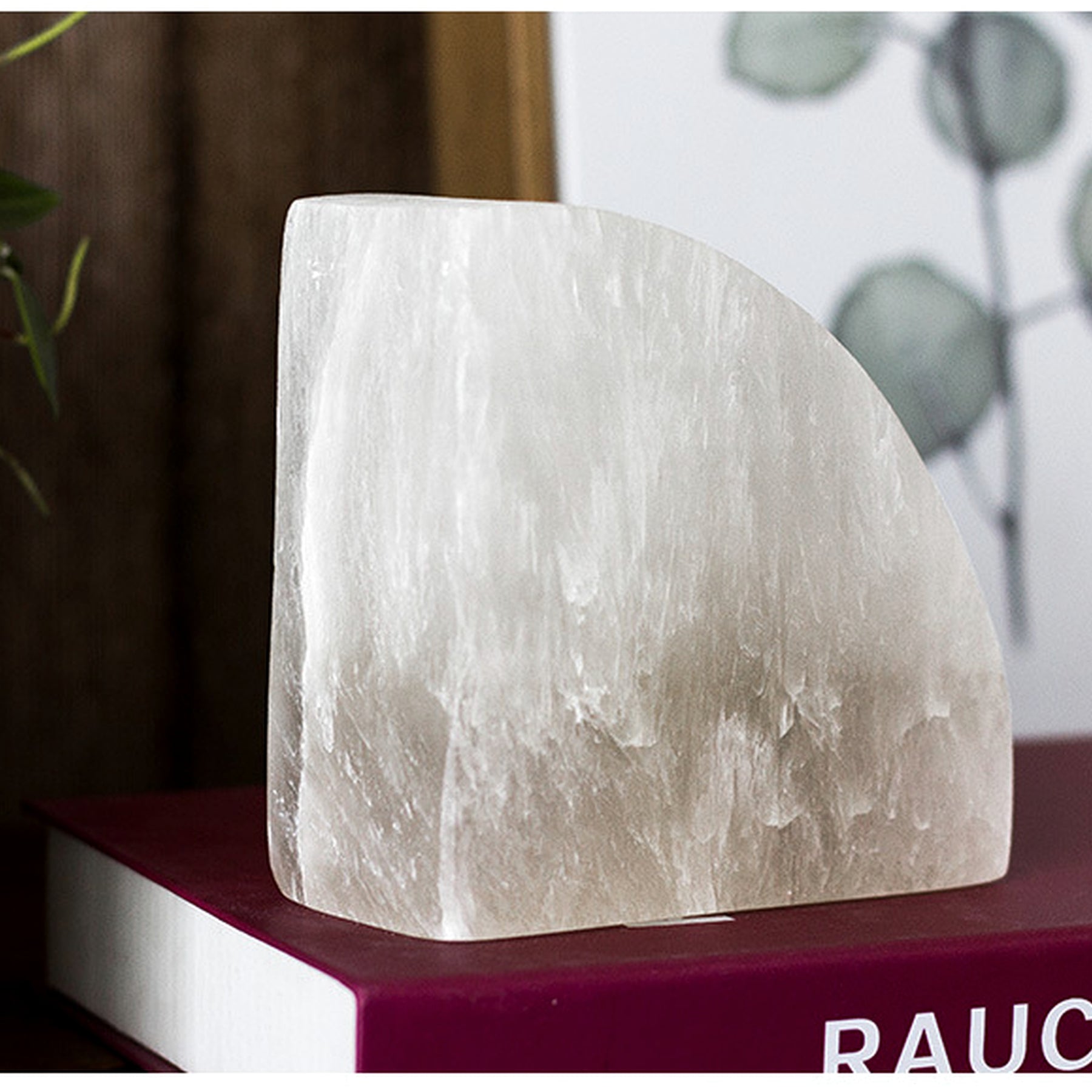 Selenite Arc Mineral Bookend