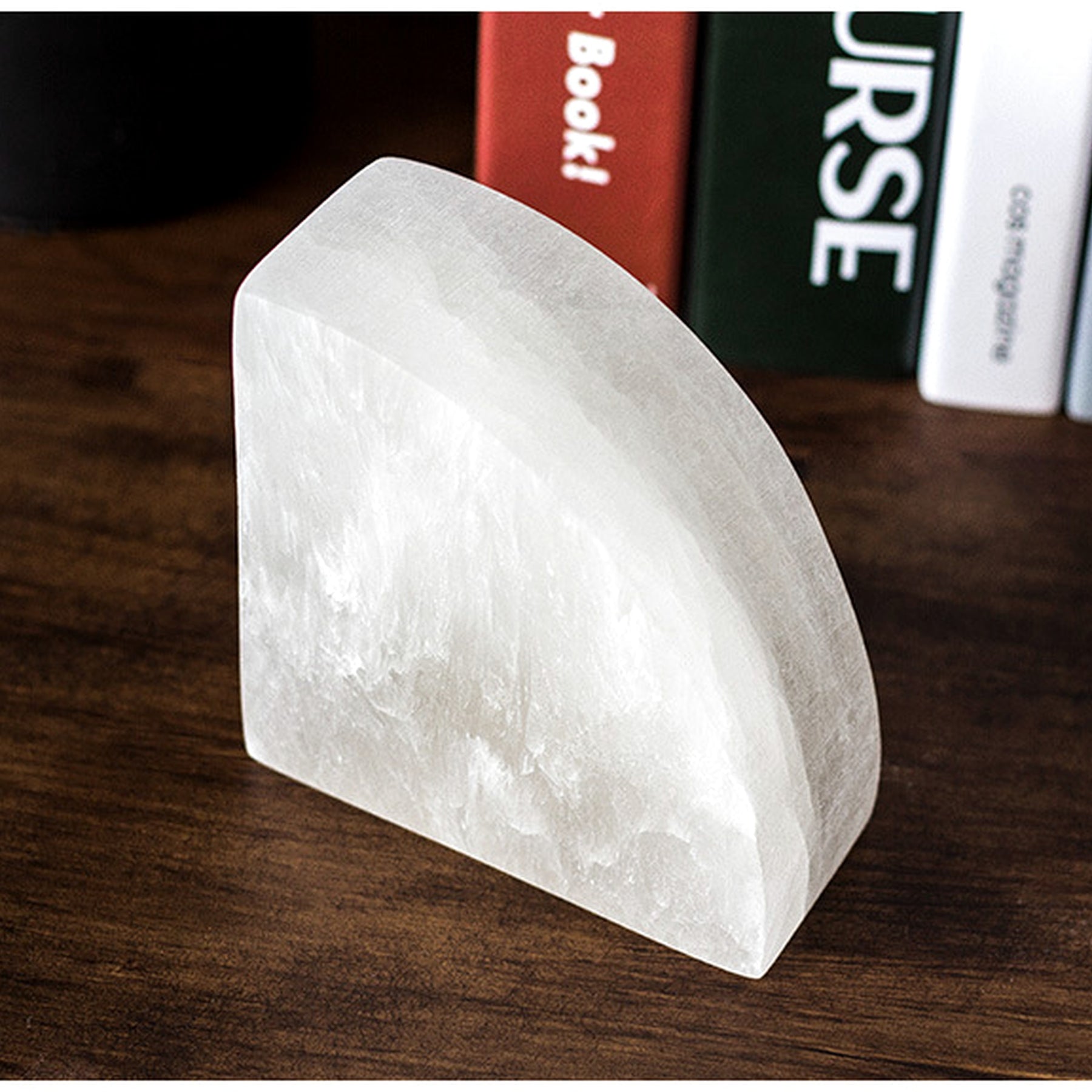 Selenite Arc Mineral Bookend