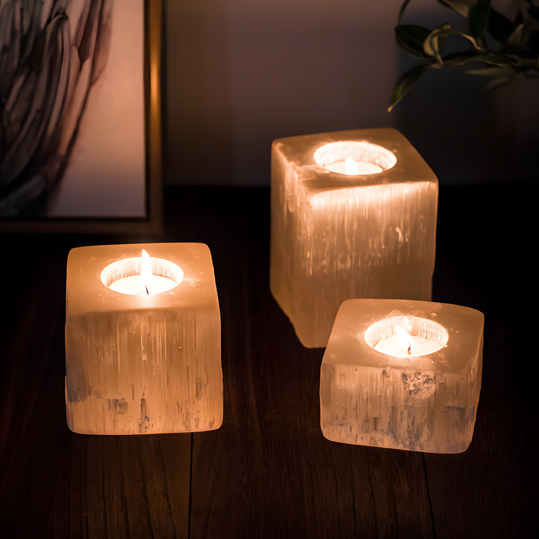 Selenite Mineral Candle Cup