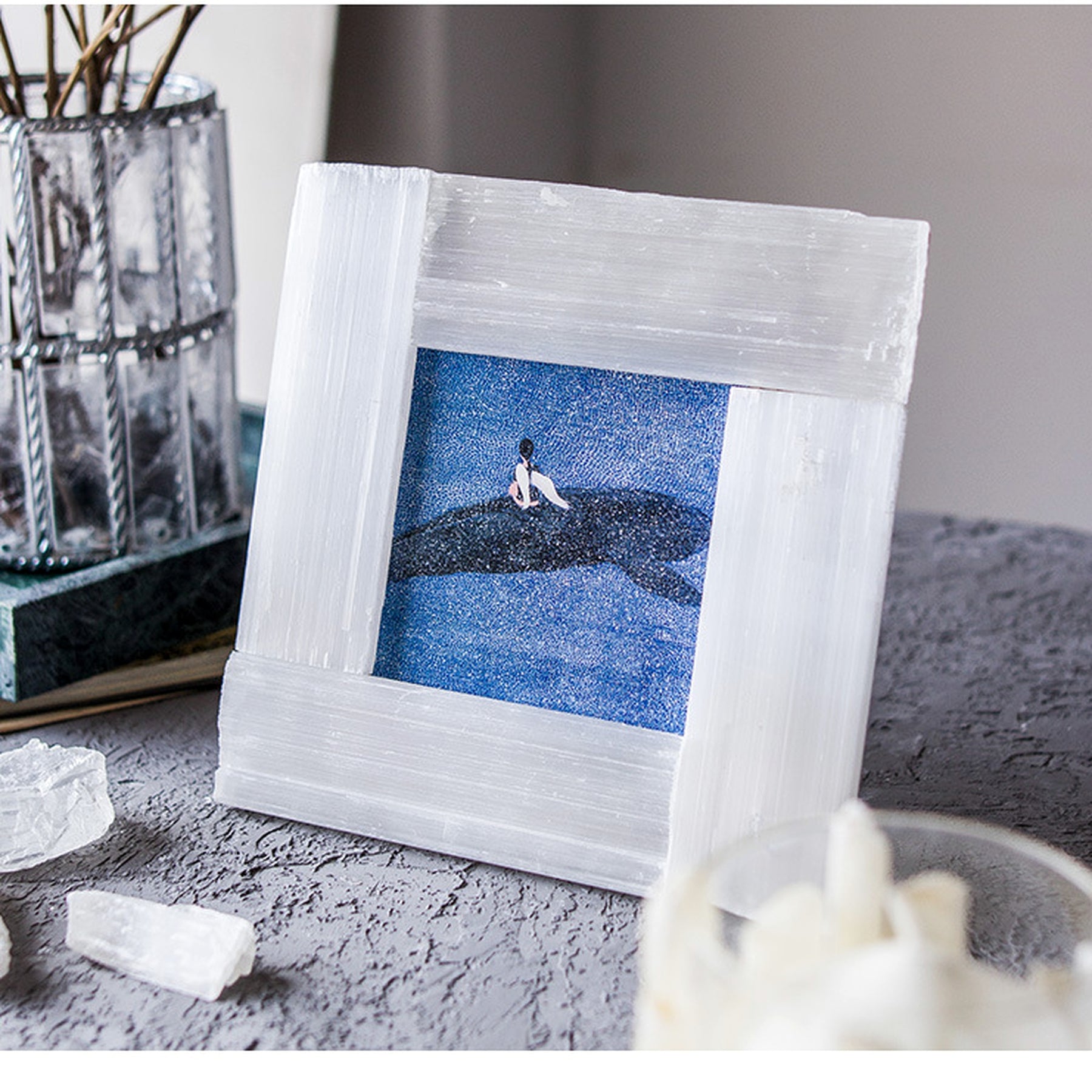 Selenite Mineral Photo Frame