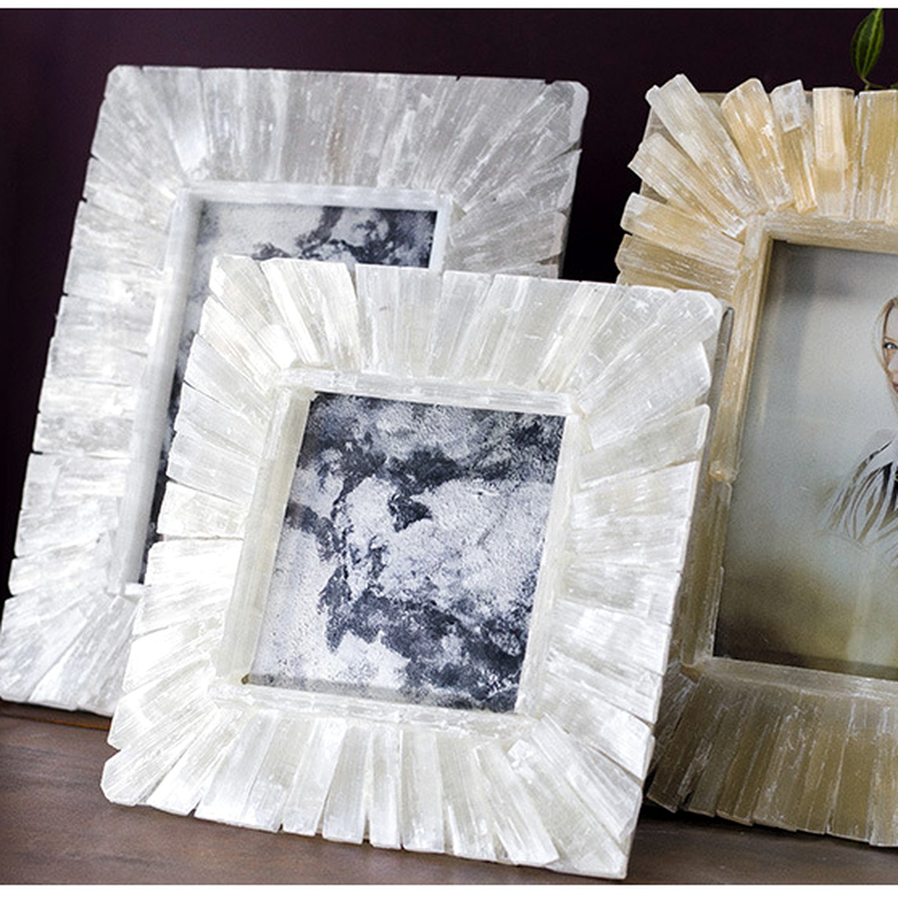 Selenite Mineral Photo Frame